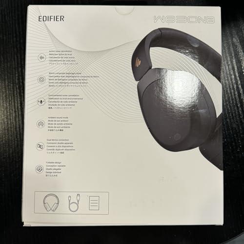 Edifier Edifier W830NB Wireless Over Ear Headphones with -45dB Active Noise Cancelling, 94H Playtime, LDAC Hi-Res Sound, Spatial Audio, Fast Charging, Multipoint Connection, Bluetooth V5.4 - Black