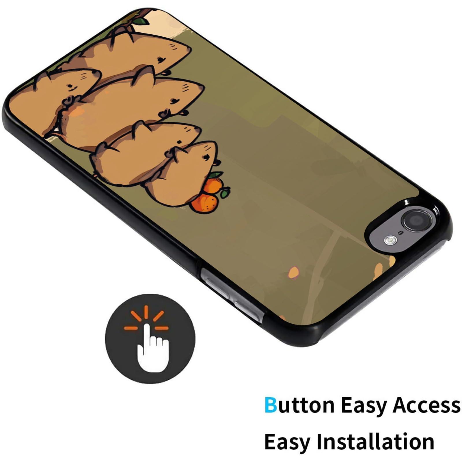 AIRWEE for iPod Touch 7 Case,Touch 6/5 Case,AIRWEE Slim Back Cover Hard Plastic Protector Case for Apple iPod Touch 5th/6th/7th Generation for Women Girl Men, Cartoon Capybaras