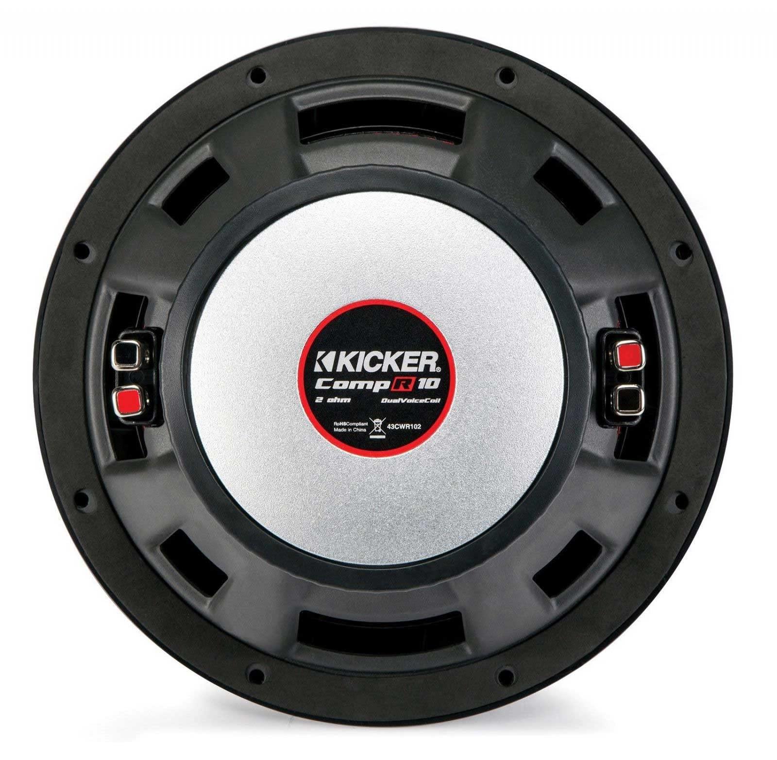 KICKER Kicker CompR10 10-Inch (25cm) Subwoofer, DVC, 2-Ohm, 400W