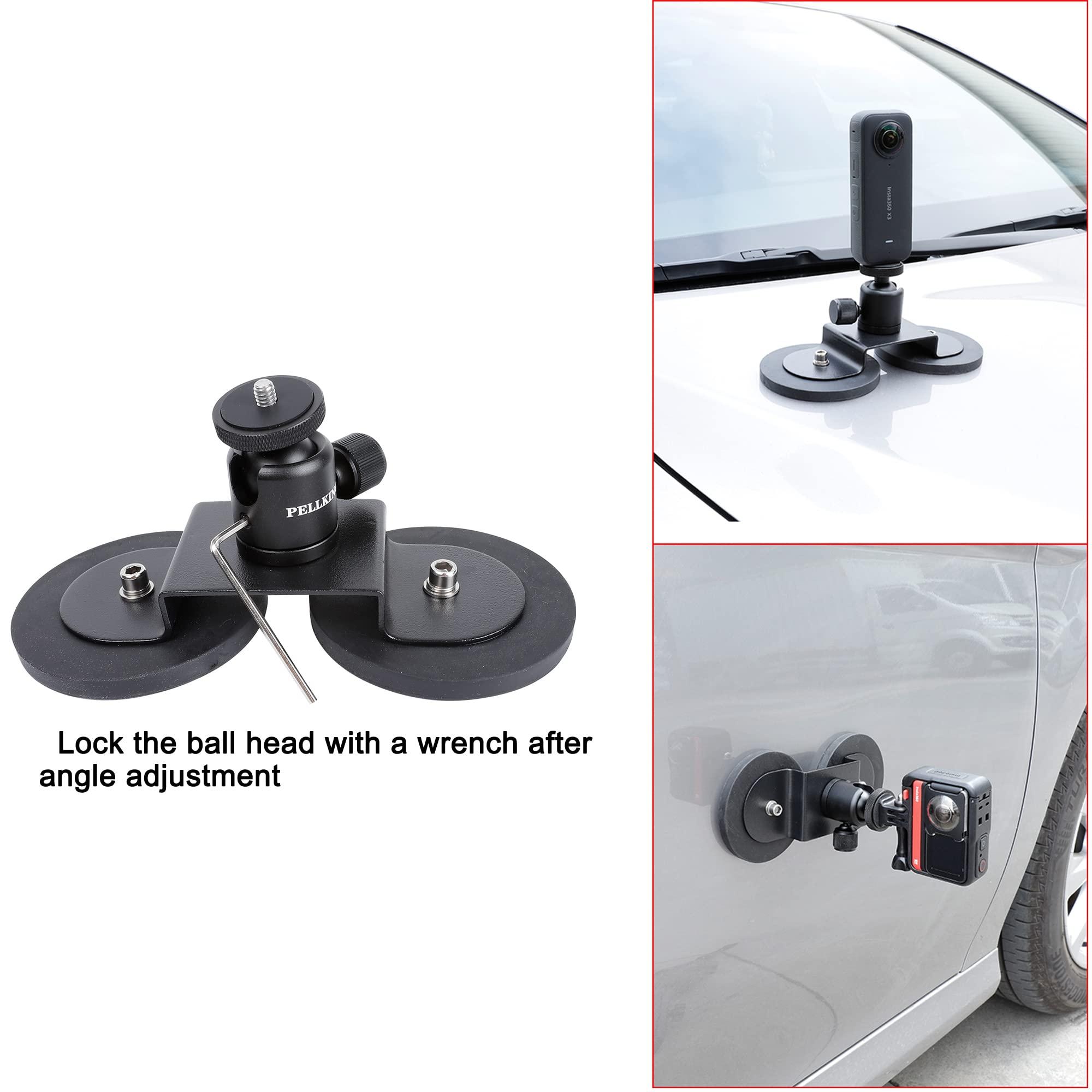 PellKing PellKing Car Mount Kit for Insta360 Camera, 4in1 Suction Cups Magnetic Mount with 114cm Invisible Selfie Stick for Insta360 X4,X3,X2,X,GO 3,ONE RS,R,ONE RS 1-inch 360 Camera