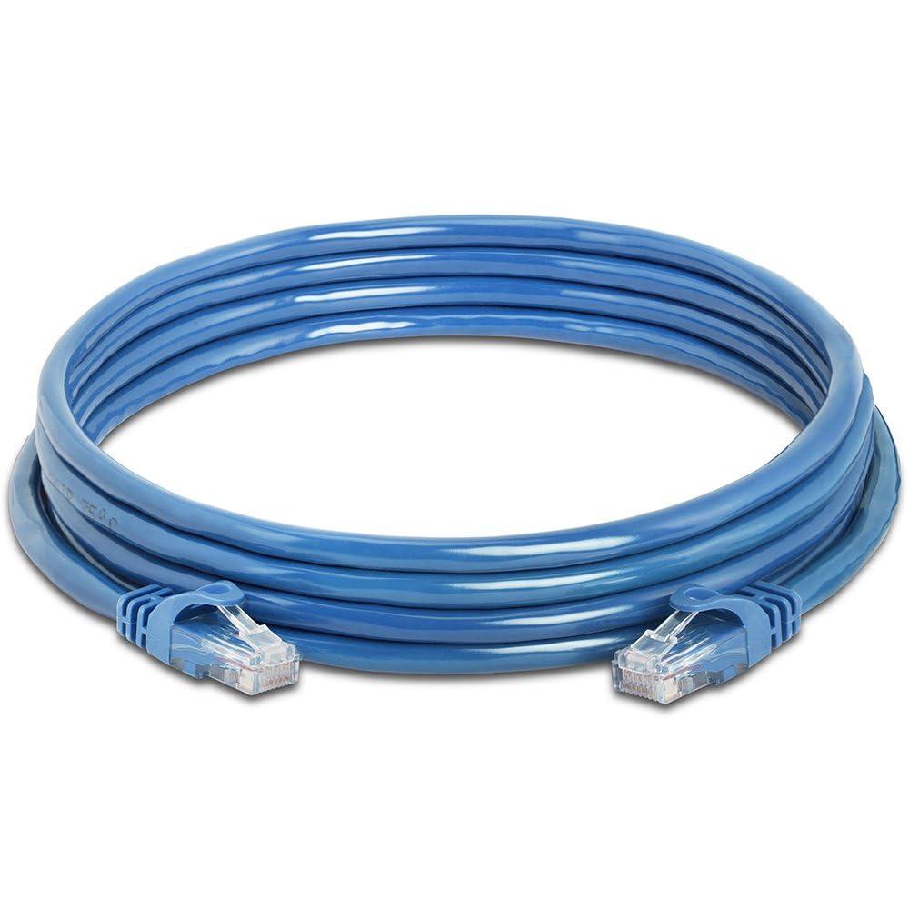 Cmple Cmple - Cat 6 Ethernet Cable 10 ft, Cat6 Patch Cables 10Gbps LAN Cable, 550MHz Network Cable, RJ45 Connectors, Compatible with Gaming Computer, Laptop, Modem, Router, HDTV, Gaming Console - Blue