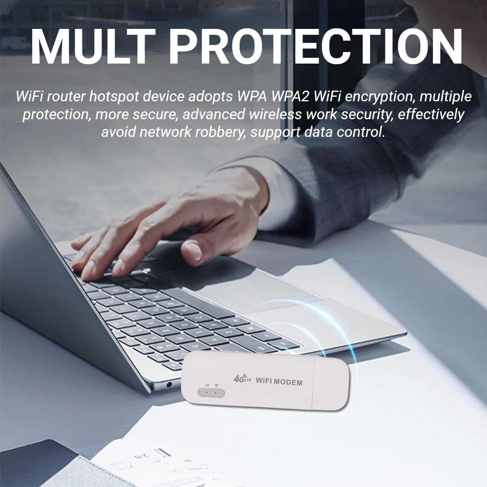Jectse Mobile Hotspot Device, 4G LTE Router USB Portable WiFi Hotspot Mobile Internet Devices Supports Up to 10 Users, Mobile WiFi Hotspot for Travel