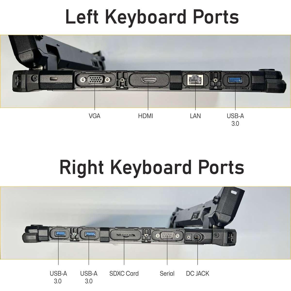 Getac Getac K120, 12.5"" FHD Touchscreen, Rugged, 2-in-1, Intel Core i5-8250U, 4G LTE, 16GB, 512GB SSD, Keyboard, Windows 11 Pro (Renewed), Black