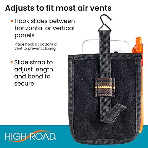 High Road High Road Air Vent Mount Car Cell Phone Holder with Soft Lined Back Pocket and Front Mesh Storage Pocket