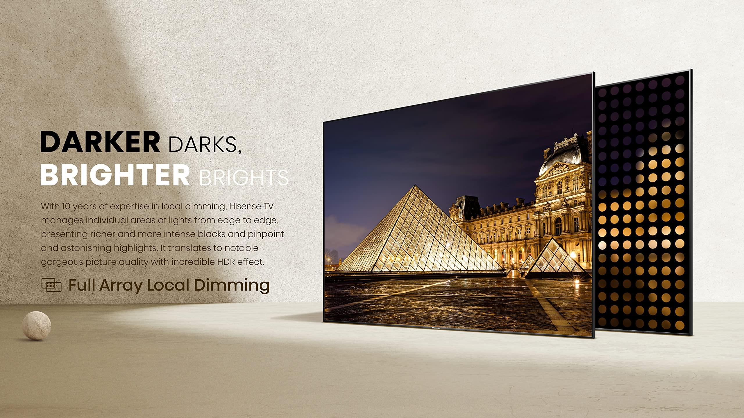 Hisense Hisense ULED 4K Premium 75U6H Quantum Dot QLED Series 75-Inch Smart Google TV, Dolby Vision Atmos, Voice Remote, Compatible with Alexa (2022 Model) Black