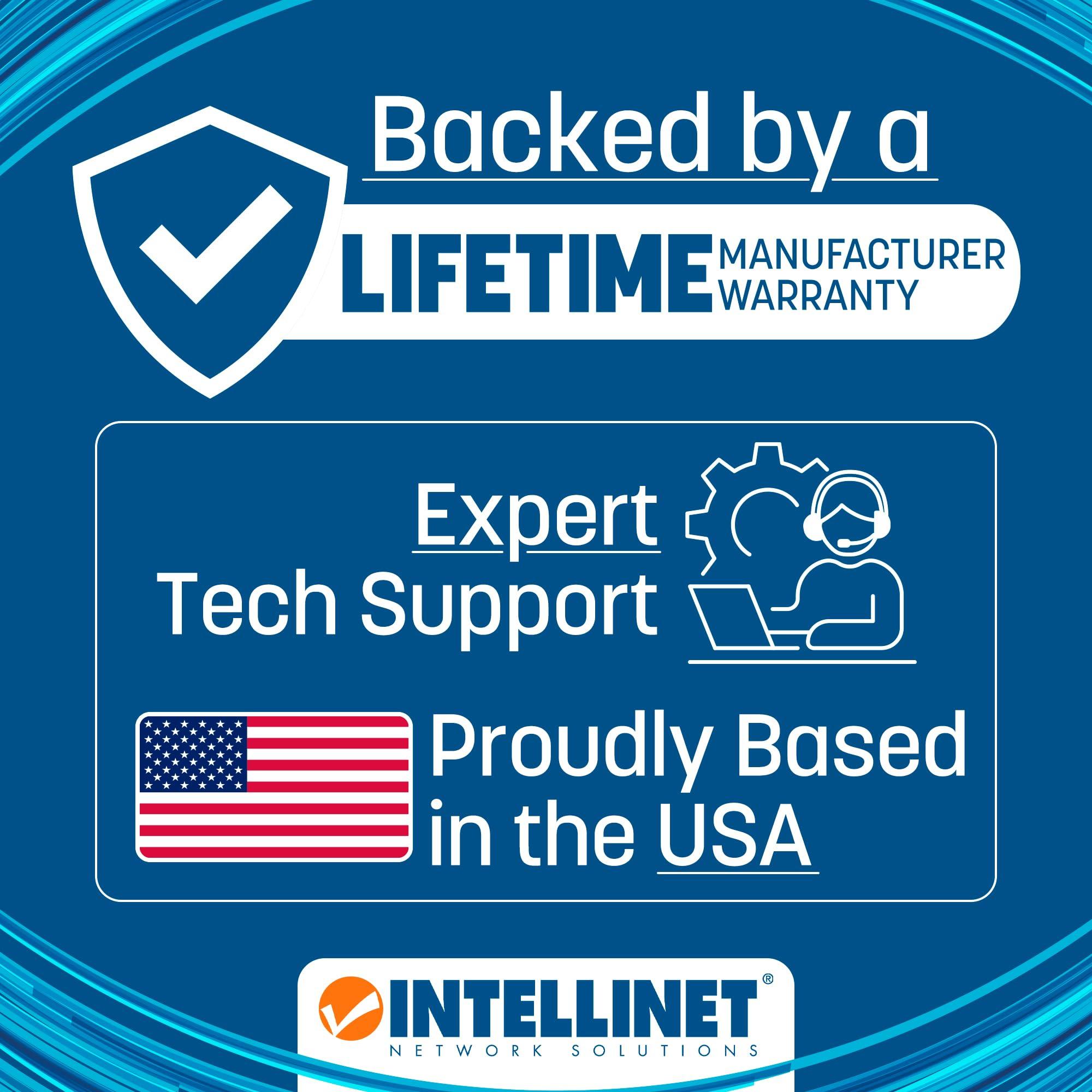 Intellinet Intellinet Slim Cat8 Ethernet Network Patch Cable 10-Pack - 40Gbps & 2000MHz, Snagless Boot, 30AWG Pure Bare Copper Wire, Gold-Plated Contacts, Lifetime Mfg Warranty 5ft, 10 Pack, White