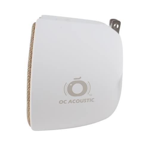 OC Acoustic OC Acoustic Newport Plug-in Outlet Speaker with Bluetooth 5.1 and Built-in USB Type-A Charging Port (Champagne/White)