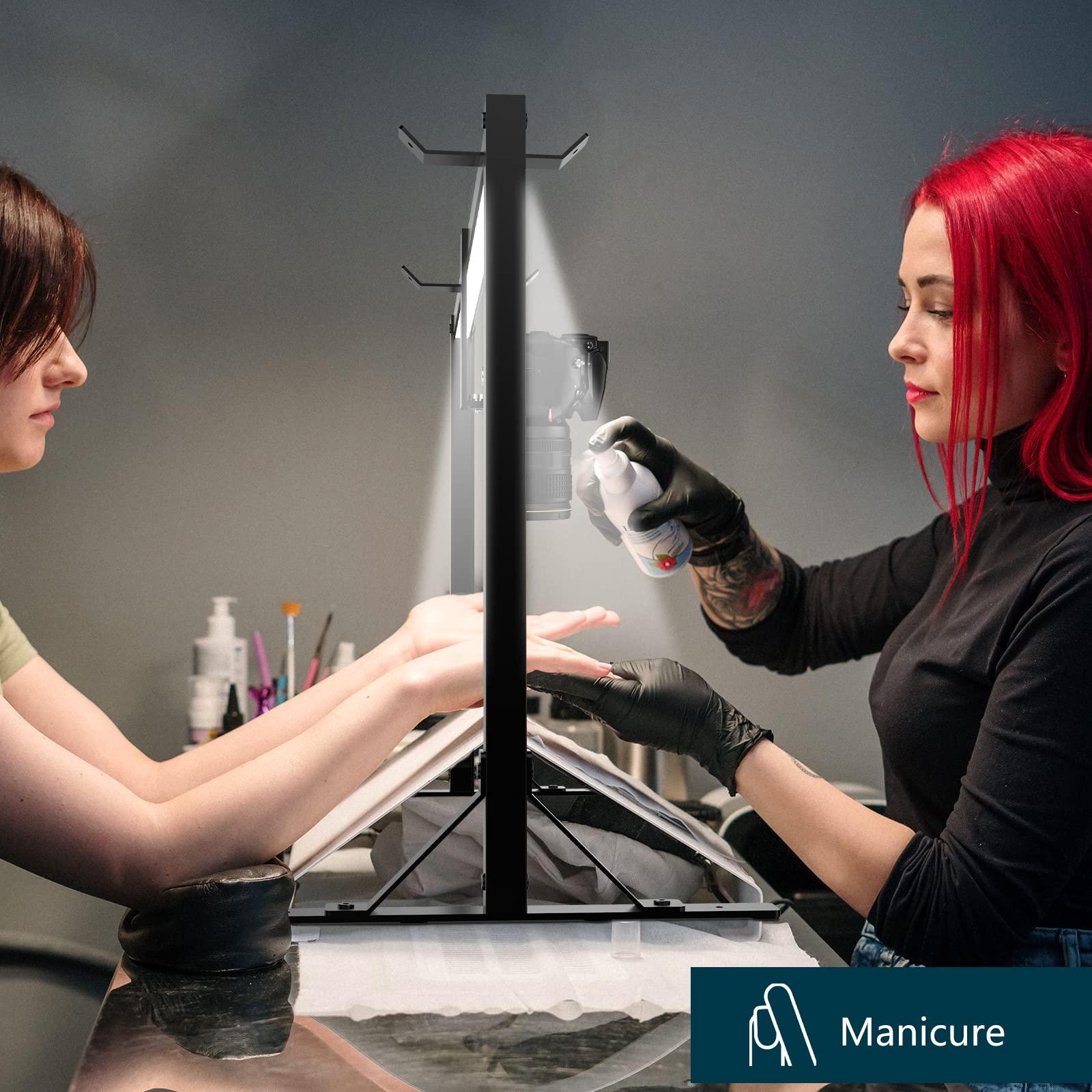 Gltire Gltire Overhead Camera Mount Rig Top-Down Shots with 5600K Led Photography Lighting, Table Top Desk Mount Stand for Camera DSLR Photo Video DIY Art Studio Painting Vlogging with Phone Grip/Clamps