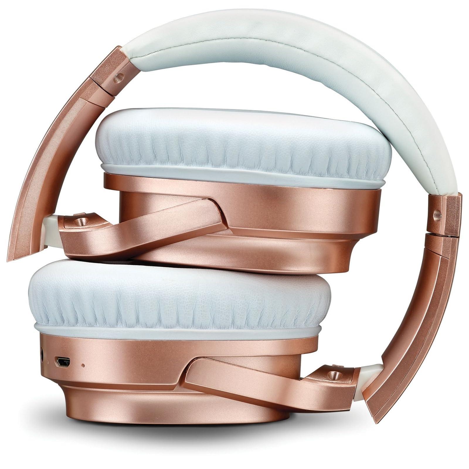 iLive iLive Active Noise Cancellation Bluetooth Headphones, Adjustable Headband, Includes 3.5mm Audio Cable, Rose Gold (IAHN40RGD)
