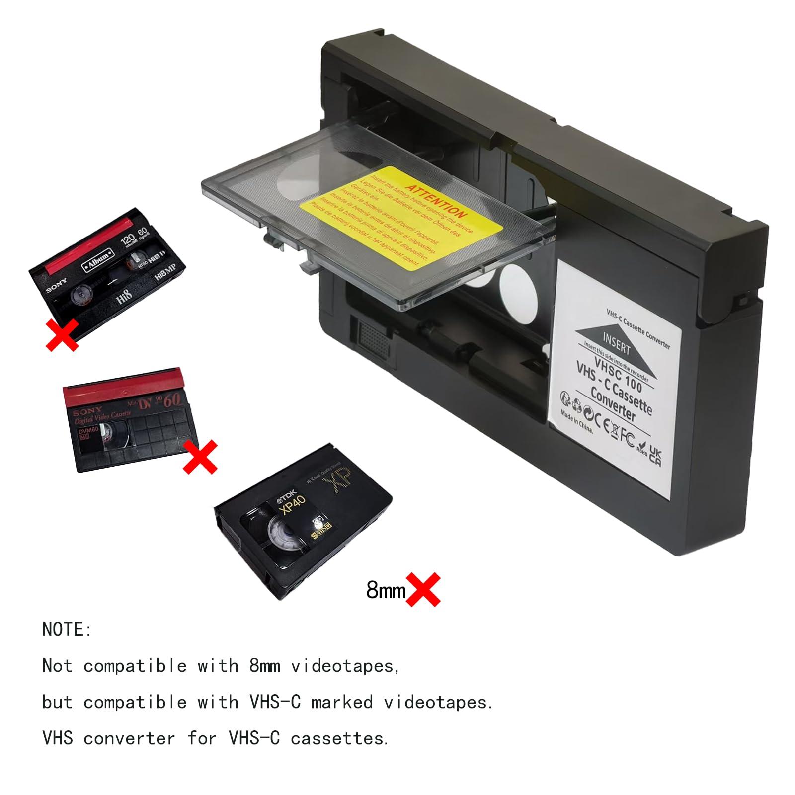 BECBOLDF VHS-C Tape Cassette Adapter for Camcorders Motorized VHS VHS-C to VHS Ideal for VCR Player, Video Cassette Player and VHS to Digital Converting