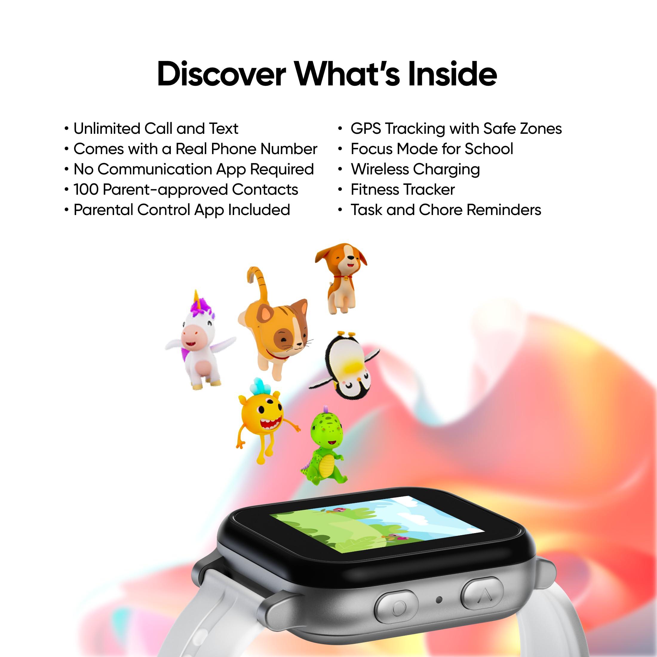 Gabb Gabb Watch 3e - GPS Tracker for Kids, Digital Smart Watch, No Social Media or Internet, Fees Required (Silver)