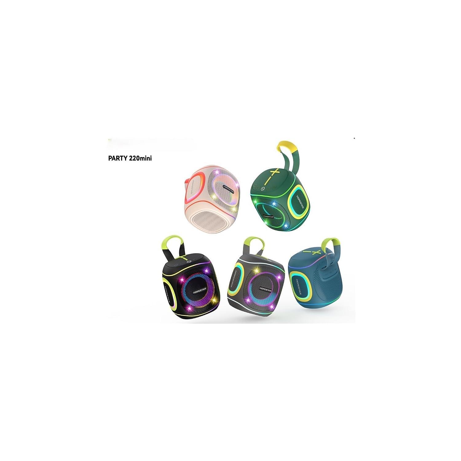 WorryFree Gadgets WorryFree Gadgets 10W Portable Speaker with RGB Lights, Big Bass LED Lights, Supports TF Card/USB, AUX in, TWS for Party (Black)