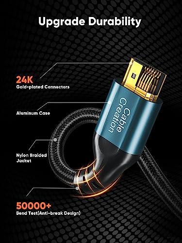 CableCreation CableCreation 8K HDMI Cable 10ft, HDMI Cable for PS4 (48Gbps, 8K@60Hz) - 10 Feet, eARC HDMI Cable, eARC HDR HDCP 2.2 2.3