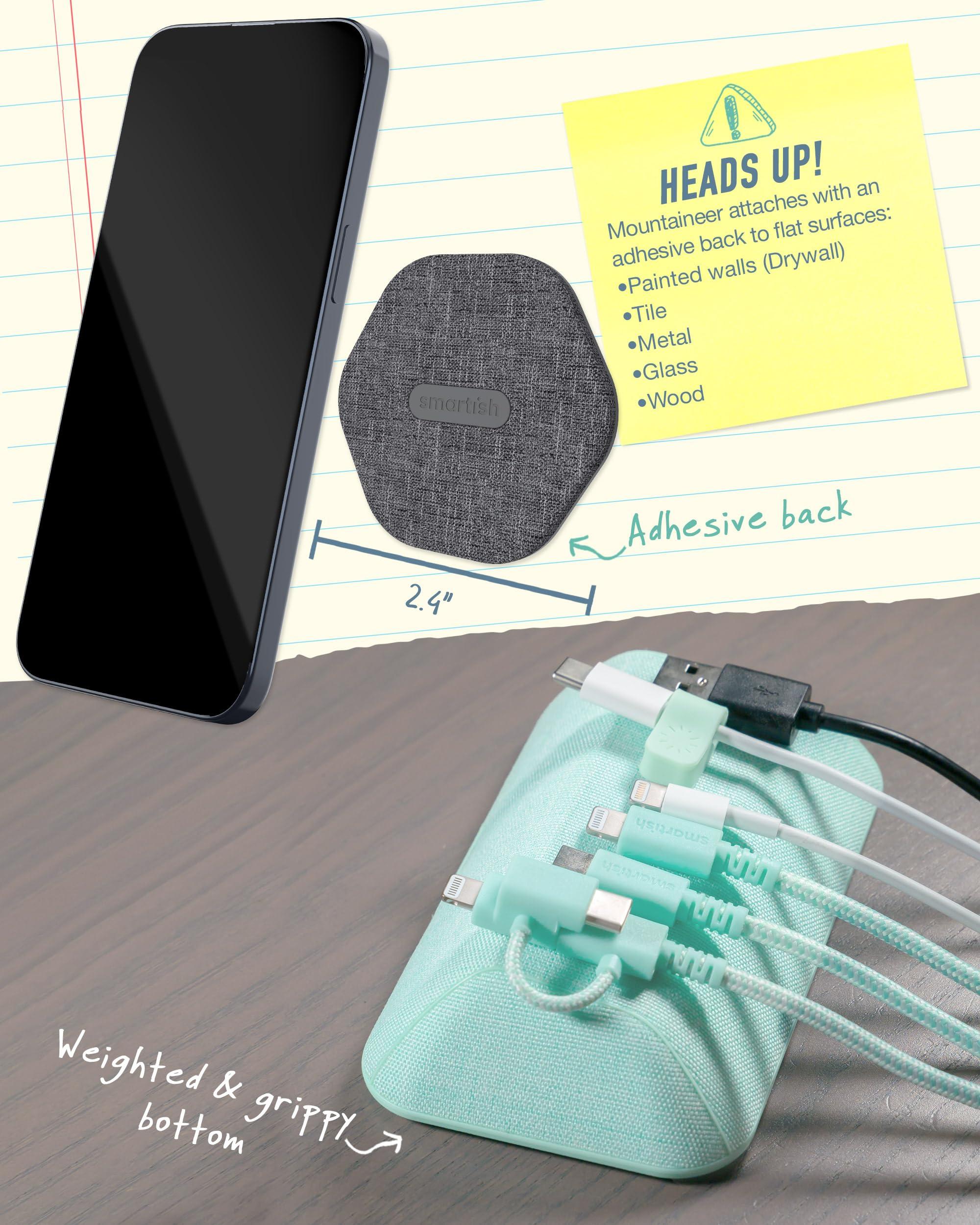 Smartish Smartish Bigger Cable Wrangler + Mountaineer MagSafe Wall Mount Bundle - Stick on Adhesive Phone Holder with Extra Strength Magnet for Apple MagSafe Accessories - Teal me More