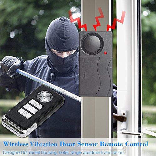 Mengshen Mengshen Wireless Vibration Alarm, Anti-Theft Burglar Alarm for Bicycle/Bike/Motorcycle/Car/Vehicles/Door/Window, 110db Super Loud (Remote Control Included)