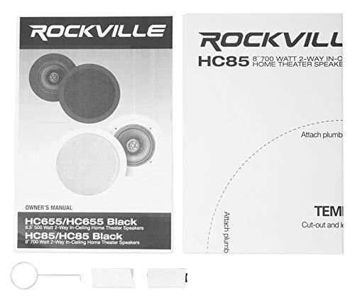 Rockville Rockville (4) HC85 8" Inch 700 Watt Black in-Ceiling Home Theater Speakers 8 Ohm
