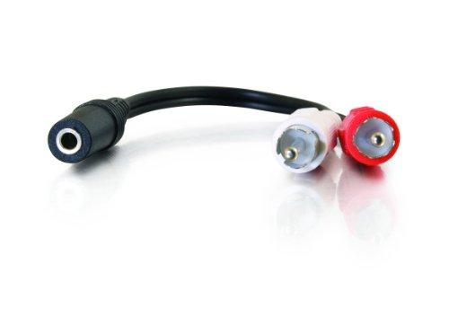 C2G C2G Legrand 3.5MM to RCA Y-Cable, 6 Inch Y Splitter Audio Cable RCA, Female to Male 3.5MM to RCA Audio Cable, 1 Count, C2G 40424