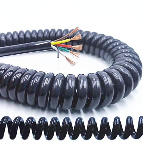 GatherTOOL GatherTOOL 4 Core Spring Telescopic Stretchable Extension Wire Wire Spiral Cable 24AWG0.2mm /20AWG0.5mm /17AWG1.0mm /14AWG2.0mm (Size : 24AWG0.2MM, Color : 3.7 Meters)