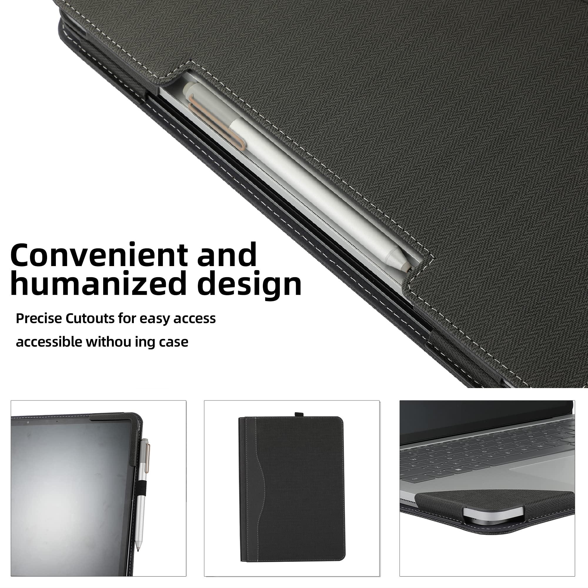 forubar Case Cover for New Microsoft Surface Laptop Studio 2& Laptop Studio Tablet14.4-inch Screen 2-in-1 PU Leather Protective Shell(Surface Laptop Studio, Herringbone Pattern Gray)