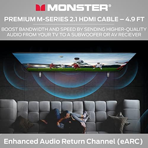 Monster Monster M-Series 3000 Certified Premium 8K High Speed - 2.1, 4K 120Hz , 48 Gbps- HDMI Cables for Apple TV, Roku, Smart TV, Laptop, Montior - 4.9 ft