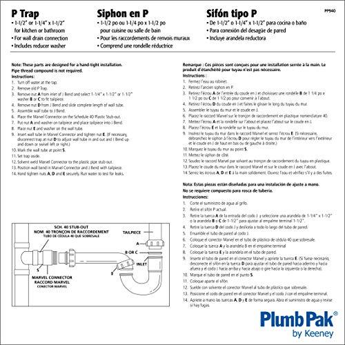 Plumb Pak Plumb Pak PP940W PlumPak P-Trap, 1-1/4 X 1-1/2 in, Plastic, Medium, White