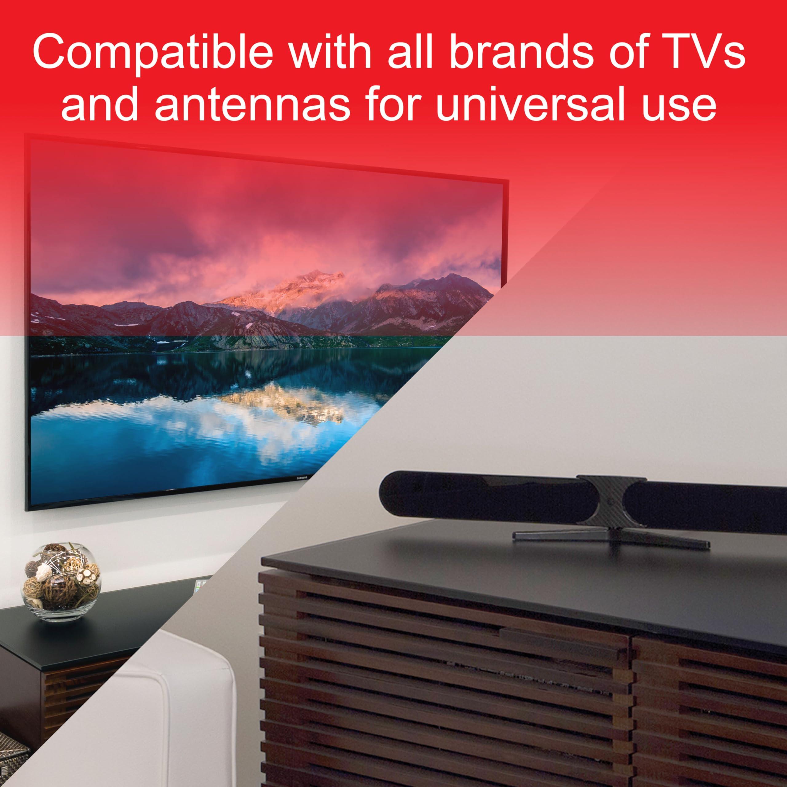 General Electric GE Indoor HD Digital TV Antenna Amplifier, Low Noise Antenna Signal Booster, Clears Up Pixelated Low-Strength Channels, Supports HD Smart TV VHF UHF, AC Adapter, Black, 42178