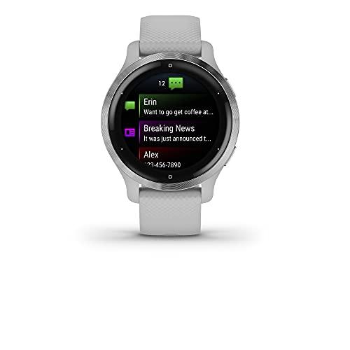 Garmin Garmin Venu 2S, Smaller-sized GPS Smartwatch with Advanced Health Monitoring and Fitness Features, Silver Bezel with Light Gray Case and Silicone Band