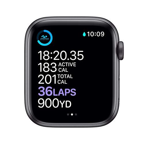 Apple Apple Watch Series 6 (GPS, 44mm) - Space Gray Aluminum Case with Black Sport Band (Renewed)