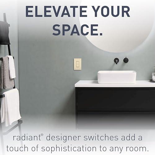 Pass & Seymour Legrand radiant RCD11ICC6 15 Amp Combination 2-in-1 Decorator Rocker Light Switch, Two Single Pole Switches, Ivory (1 Count)