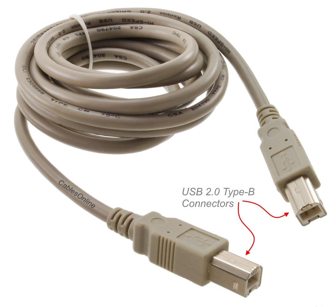 CABLESONLINE.COM ATLANTIC COMPUTERTECH CablesOnline 6ft USB 2.0 Type-B Male to Type-B Male Hi-Speed Cable, USB2-BB06