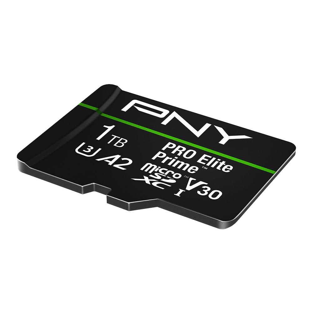 PNY PNY 1TB PRO Elite Prime C10 U3 V30 A2 microSDXC Flash Memory Card Ultra-Fast Speeds, Read 200MB/s, Write 150MB/s, 4K UHD, Full HD, UHS-I, for Smartphones, Drones, Action Cameras