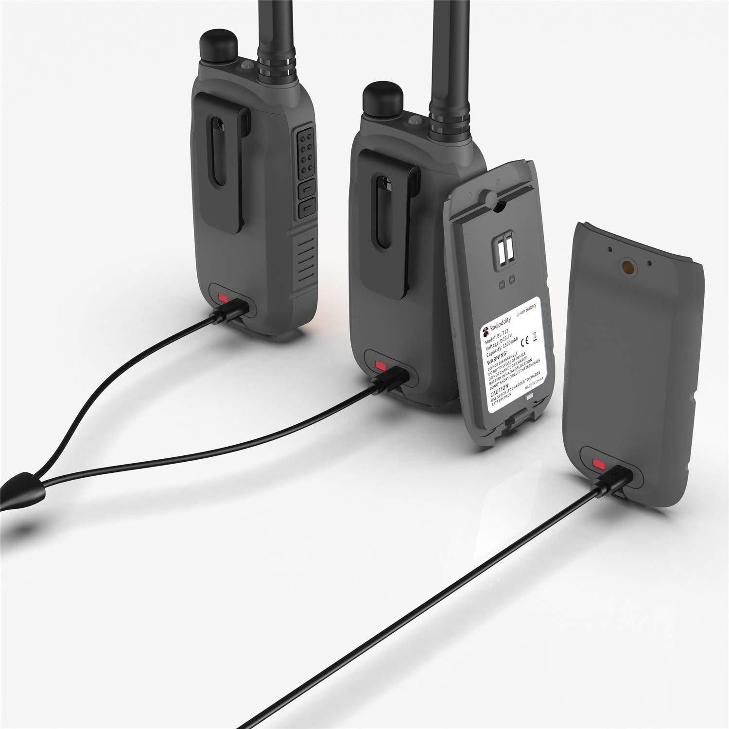 Radioddity [Radioddity] Radioddity FS-T1 & FS-T3 FRS Two-Way Radios, 4 Pack Long Range License-Free Walkie Talkies, NOAA Weather Alert, VOX, USB Rechargeable, 3 Mile Range, Red, Blue, Yellow, Black