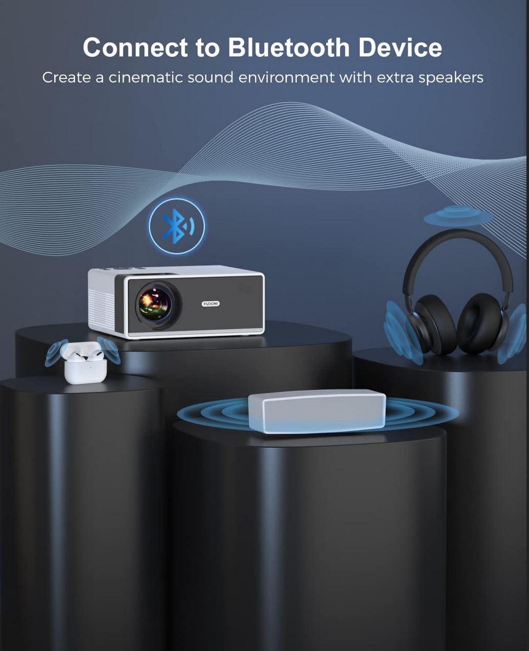 FUDONI FUDONI P3 Projector Bundle FUDONI Projector Screen 100 inch