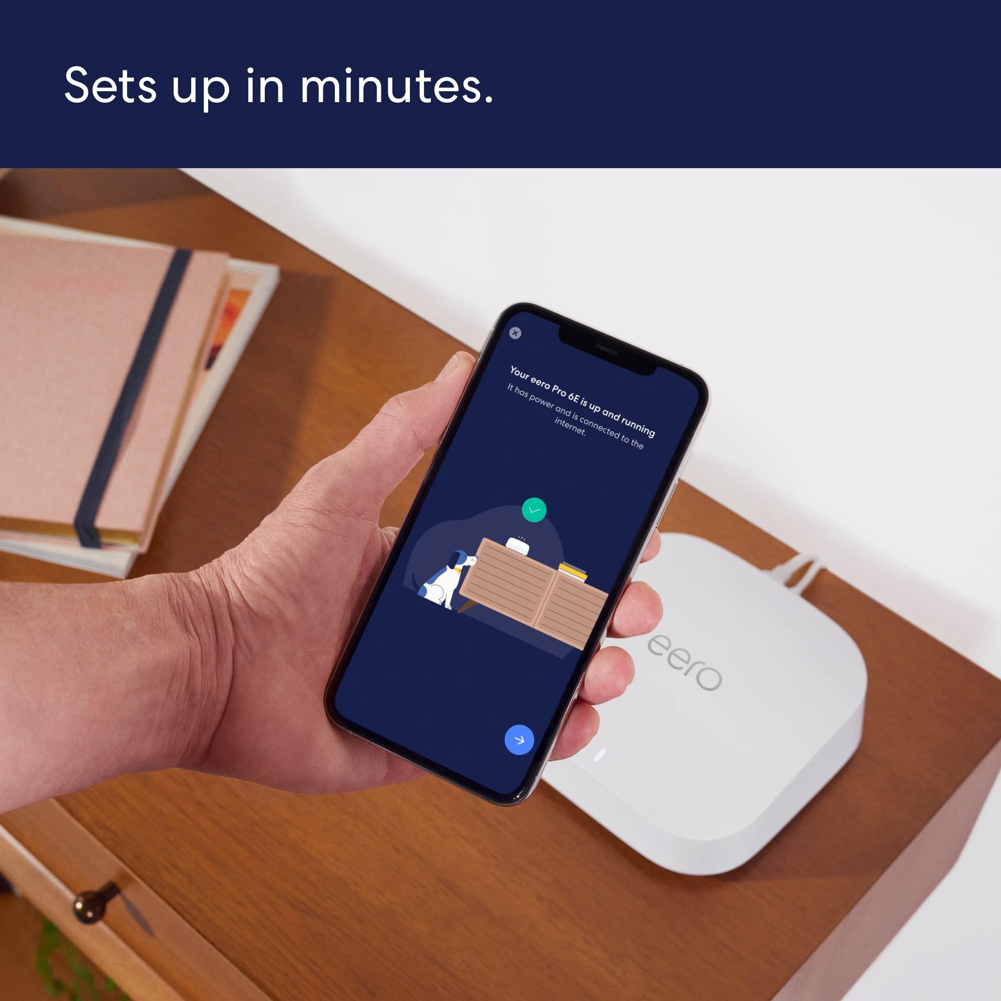eero Amazon eero Pro 6E mesh wifi system (newest model) - Supports internet plans up to 2.5 Gbps, Coverage up to 6,000 sq. ft., Connect 100+ devices, 3-pack