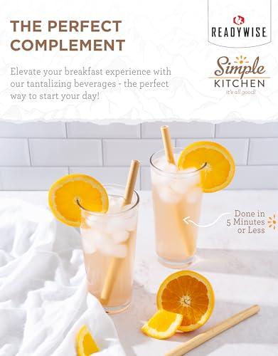 ReadyWise READYWISE - Simple Kitchen, Orange Drink Mix, 86 Servings, Healthy, Powdered Drink Mix, Healthy Drinks, Emergency Food Supply, 10 Can