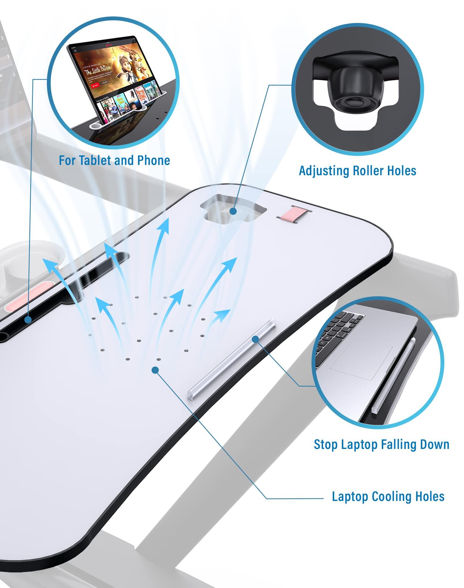 Qsxou Qsxou Treadmill Desk Attachment,Peleton Tread Tray Accessories Laptop Stand with Tablet Holder and Edge Protector,Treadmill Workstation for Home/Office