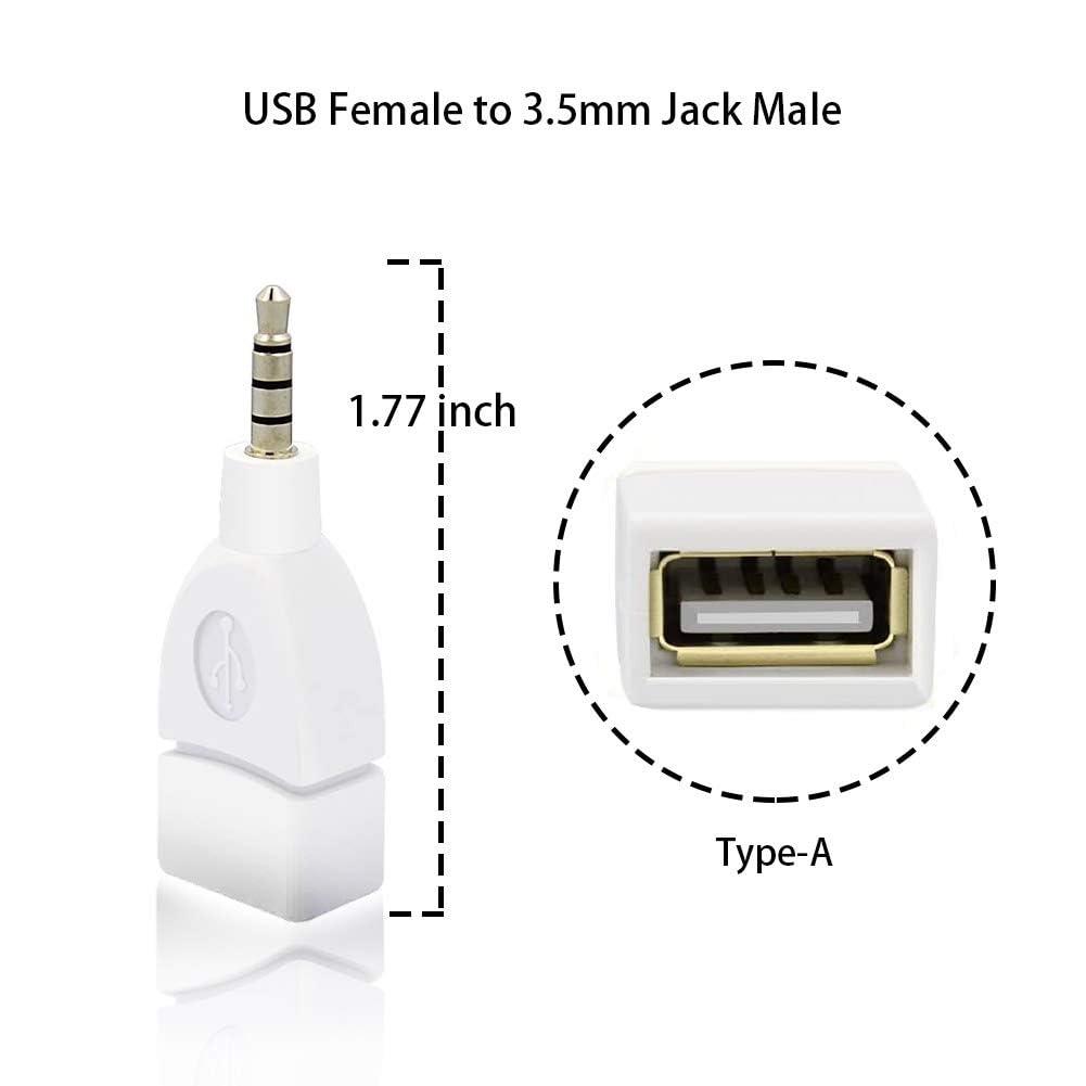Blacell Blacell USB Female to 3.5mm Jack Male Audio Converter Adapter (White)