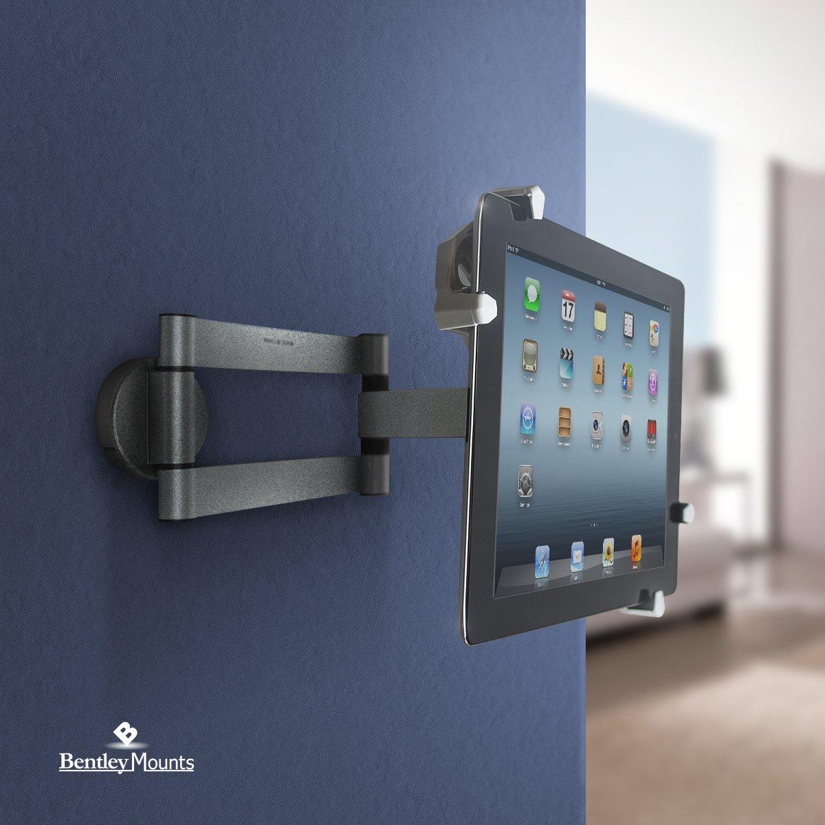Bentley Mounts Matney Universal Tablet Wall Mount Holder - Adjustable Swivel Arm 360 Rotating Hands-Free Flexible Viewing - Fits 2.25\" to 11\" Tablet/Phone in Home, Kitchen Office, Bedroom