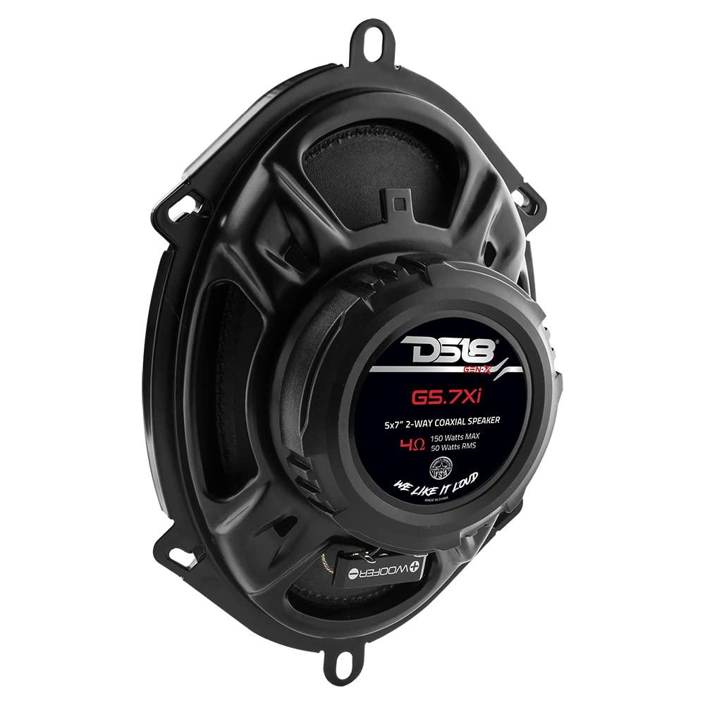 DS18 DS18 G5.7Xi GEN-X 5x7 2-Way Coaxial Speakers 150 Watts Max Power 4-Ohm - Full Range Speaker with Dome Tweeter Great for Car Stereo Sound System - 2 Speakers