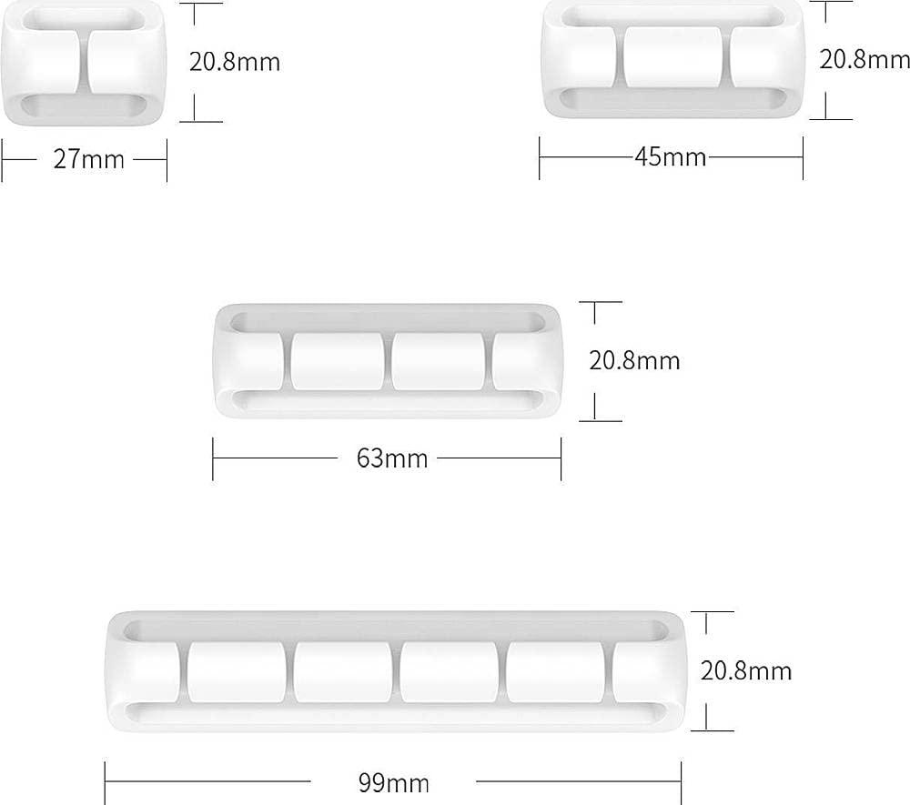 ZERODAMAGE SAHARA CASE SaharaCase - USB Cable Holder Organizer (4-Pack) Rugged Strong Adhesive Flexible Silicone - White