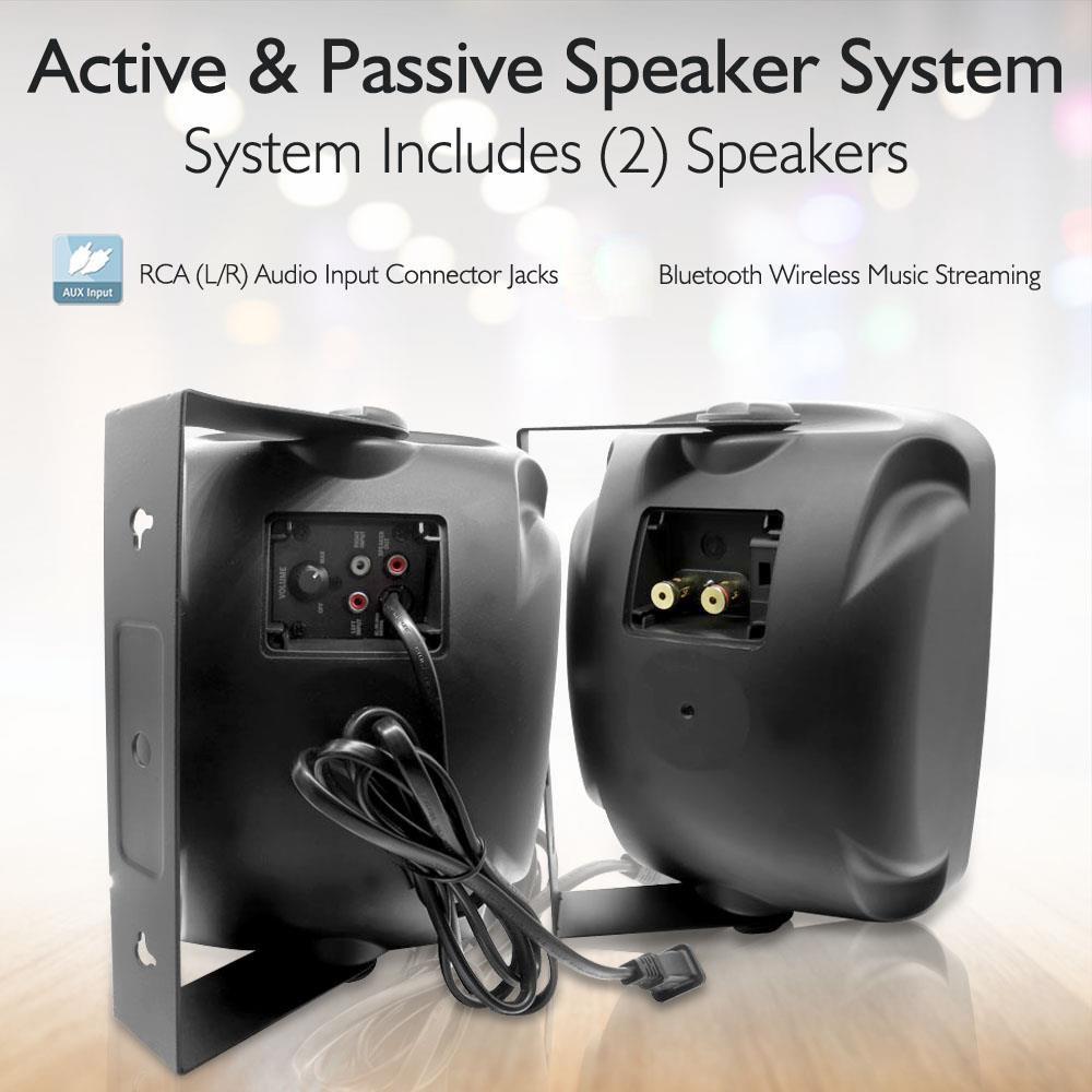 Pyle Pyle Outdoor Waterproof Wireless Bluetooth Speaker - 6.5 Inch Pair 2-Way Weatherproof Wall/Ceiling Mounted Dual Speakers w/Heavy Duty Grill, Universal Mount, Patio, Indoor Use PDWR64BTB (Black)