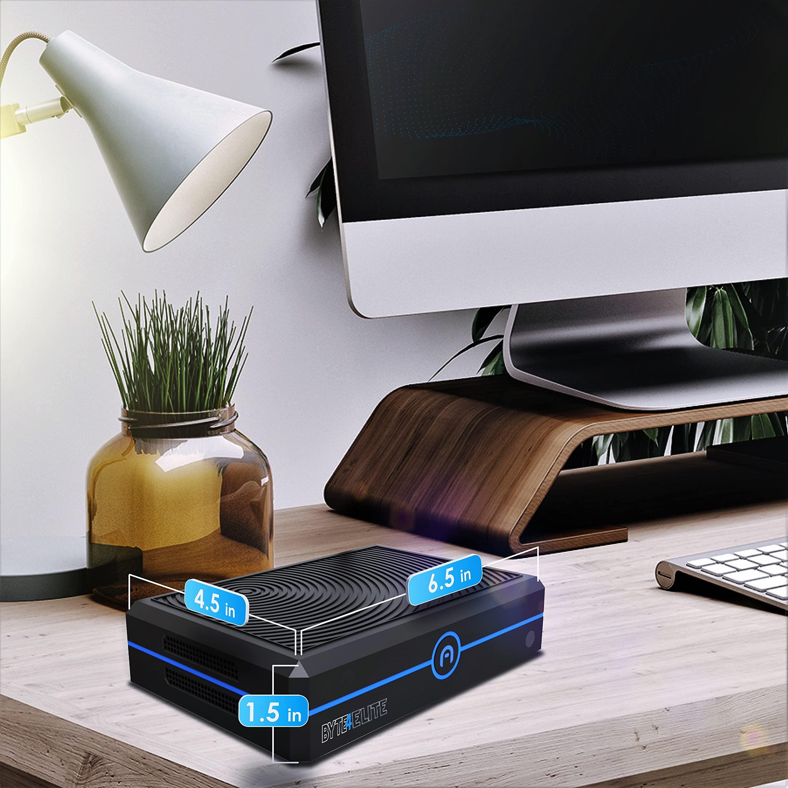 AZULLE AZULLE Byte4 Elite i5 Fanless Mini Desktop PC Business & Home, Barebones, Ethernet & Dual-Band Wi-Fi, 4 USB Ports, Smooth Streaming, Versatile Mini PC