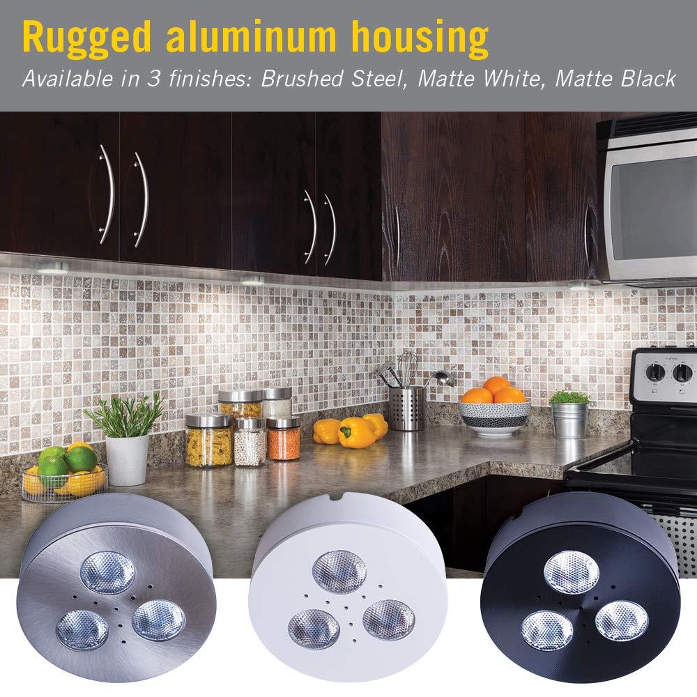 Armacost Lighting Armacost Lighting TriVue Under Cabinet LED Puck Light Recessed Downlight, 2700K, Matte Black, 213313