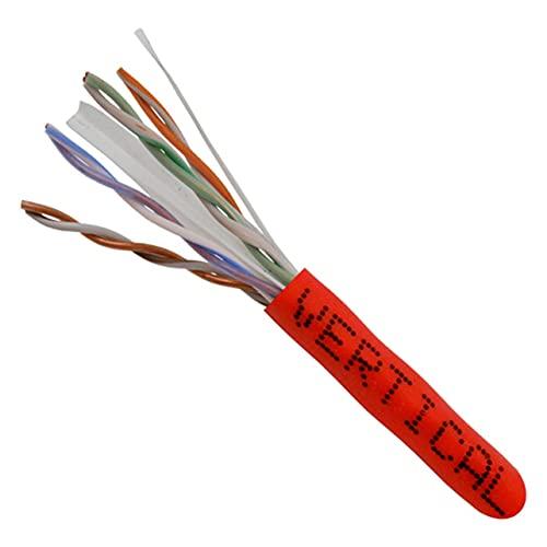 VC VERTICAL CABLE Vertical Cable Cat6, 550 MHz, UTP, 23AWG, Solid Bare Copper,1000ft, Bulk Ethernet Cable - 161 Series, Red