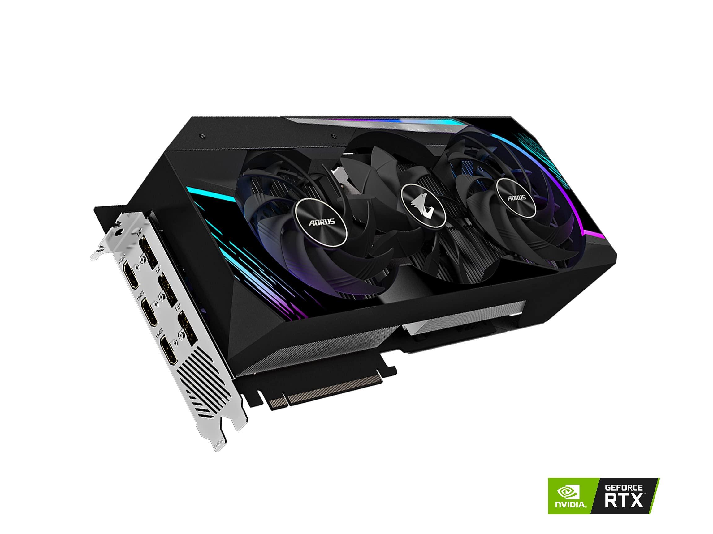 GIGABYTE GIGABYTE AORUS GeForce RTX 3080 Master 10G (REV3.0) Graphics Card, Max Covered Cooling, LHR, 10GB 320-bit GDDR6X, GV-N3080AORUS M-10GD REV3.0 Video Card