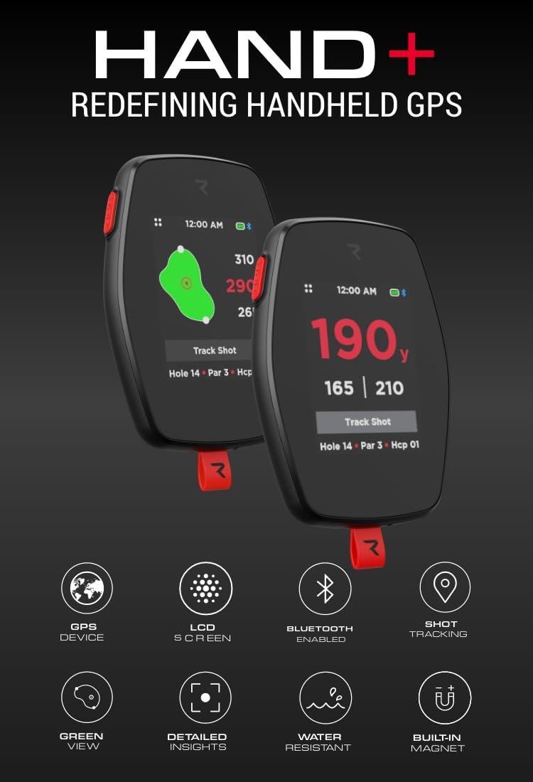 Rad Golf Rad Hand+ GPS Golf Handheld with Green View, Shot Tracking, IPX7 Waterproof, Dynamic Touch Pin Positioning and Over 40,000 Mapped Courses