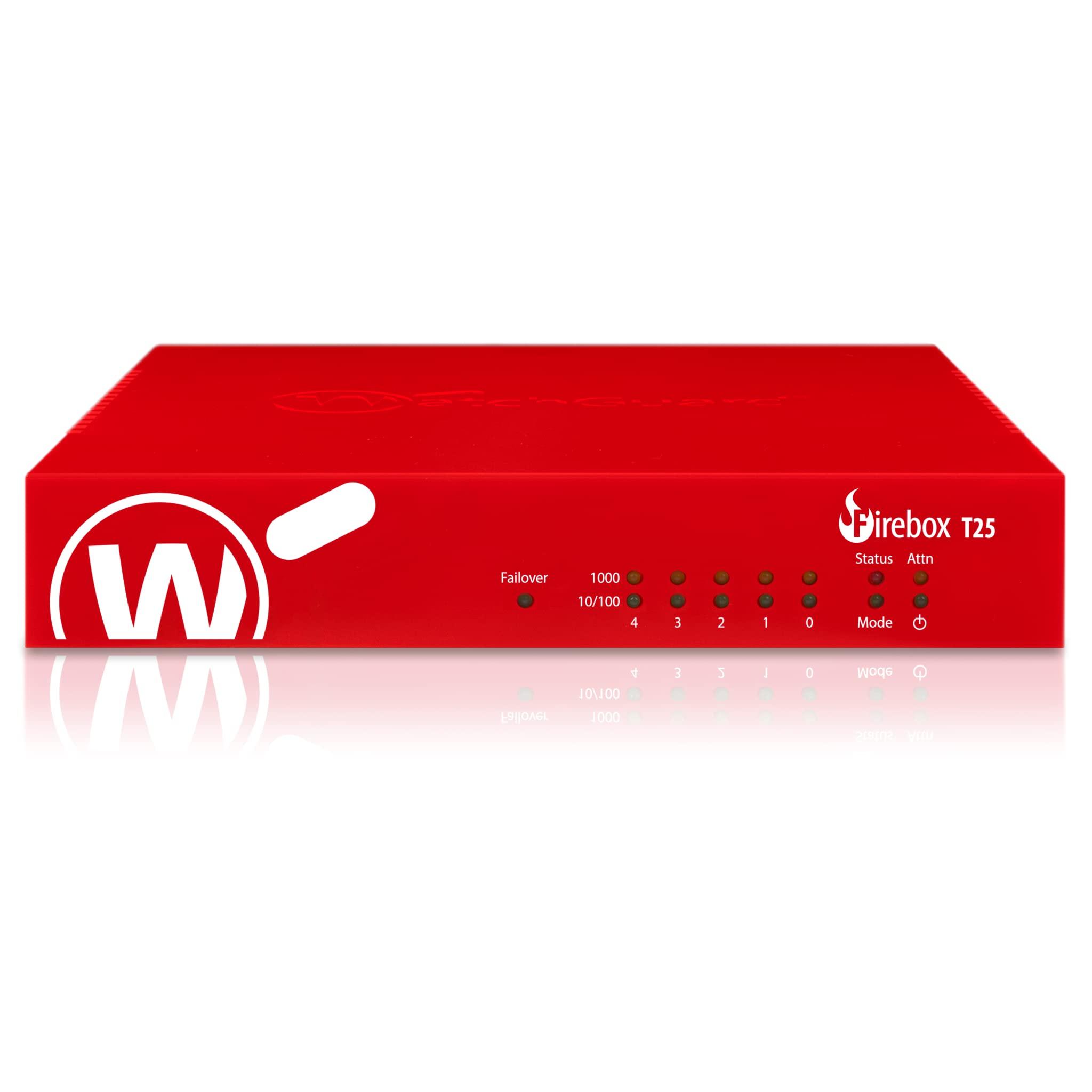 WatchGuard WatchGuard Firebox T25 Network Security Appliance with 5 Year Basic Security Suite License - Advanced Firewall, VPN, Intrusion Prevention (WGT25035)