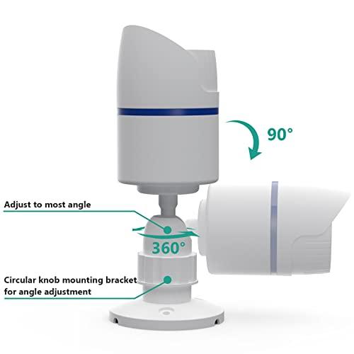 WALI WALI Dummy Fake Camera, Surveillance Security CCTV Dome Camera, Indoor Outdoor Camera, with One LED Light, Security Alert Sticker Decals (TC-W2), 2 Pack, White