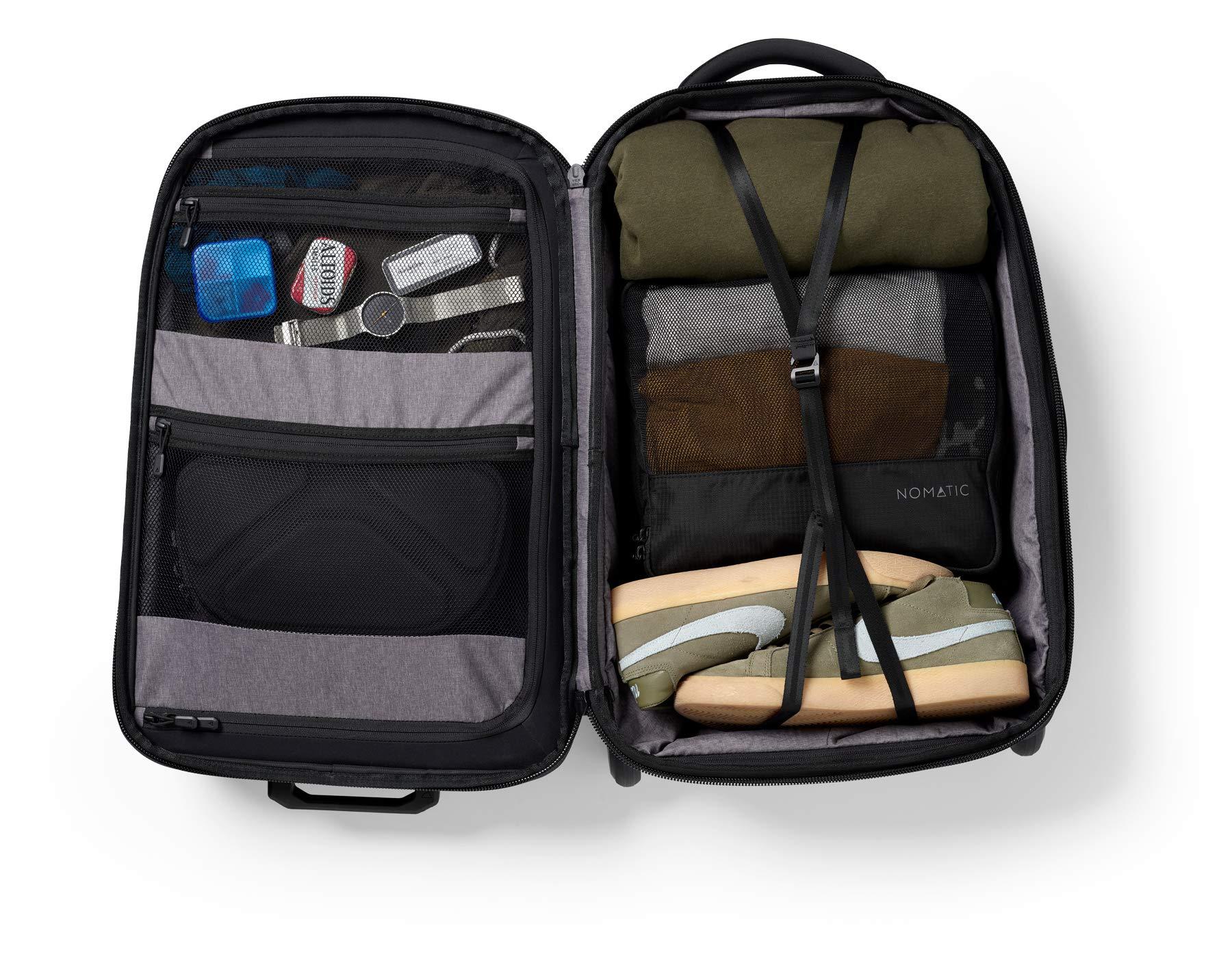 NOMATIC NOMATIC Navigator Carry-On 37L w/ 8L Built-In Expansion - Anti-Theft Carry-On for Airplane Travel - Premium Hardshell Roller Luggage, 17\" Laptop Compartment, Black