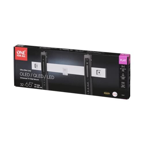 One For All One For All Ultra Slim TV Wall Bracket Mount  Screen Size 32-60\" - for All Types of TVs  Max Weight 80kgs  VESA 100x100 to 400x400  Black White WM6411